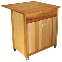 Lapithos 33.5'' Wide Rolling Kitchen Cart with Solid Wood Top