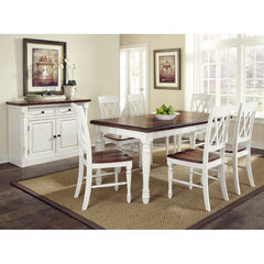 White Larchwood Solid Wood Dining Table Modern Farmhouse Style