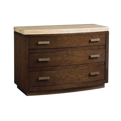 Laurel Canyon 32'' Tall 3 Drawer Solid Wood Bachelor's Chest in Brown Beige