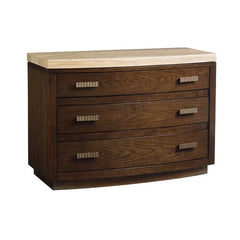 Laurel Canyon 32'' Tall 3 Drawer Solid Wood Bachelor's Chest in Brown Beige