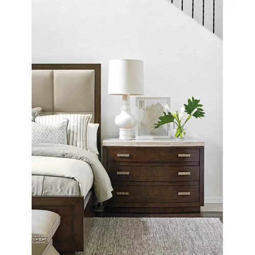 Laurel Canyon 32'' Tall 3 Drawer Solid Wood Bachelor's Chest in Brown Beige