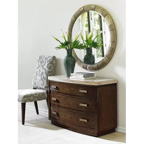Laurel Canyon 32'' Tall 3 Drawer Solid Wood Bachelor's Chest in Brown Beige