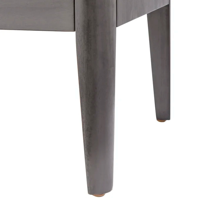 Lauria 21.7'' Tall 1 - Drawer Solid Wood Nightstand in Charcoal Gray
