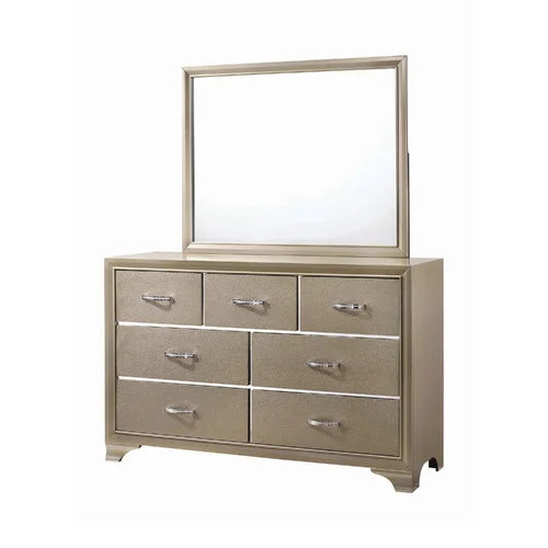 Lavallie 7 Drawer 58.5'' W Double Dresser Shimmering Champagne Finish