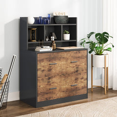 Lavarity 29.53'' Wide 2 Drawer Heavy Duty Designs 3 Small Open Storage