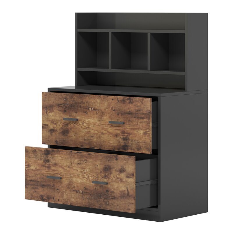 Lavarity 29.53'' Wide 2 Drawer Heavy Duty Designs 3 Small Open Storage