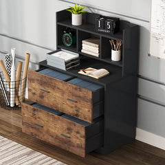 Lavarity 29.53'' Wide 2 Drawer Heavy Duty Designs 3 Small Open Storage