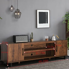 Nakagawa TV Stand for TVs up to 65" Made from Engineered Wood with a Brown Finish