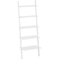 White Lazzara 70.87'' H x 25.2'' W Steel 5-Tier Ladder Bookcase Modern Style
