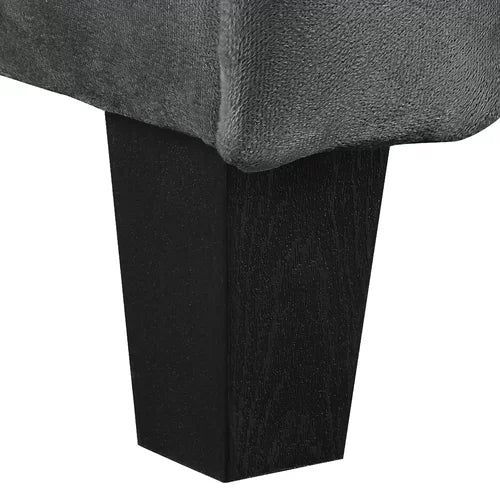 Charcoal Perlas 26.75'' Wide Tufted Solid Hardwood and Plywood Frame