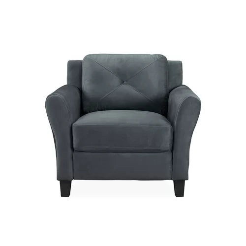 Charcoal Perlas 26.75'' Wide Tufted Solid Hardwood and Plywood Frame