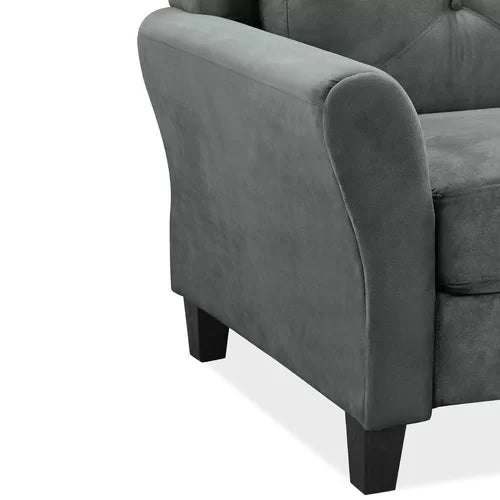 Charcoal Perlas 26.75'' Wide Tufted Solid Hardwood and Plywood Frame