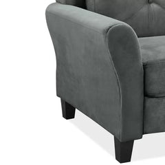 Charcoal Perlas 26.75'' Wide Tufted Solid Hardwood and Plywood Frame