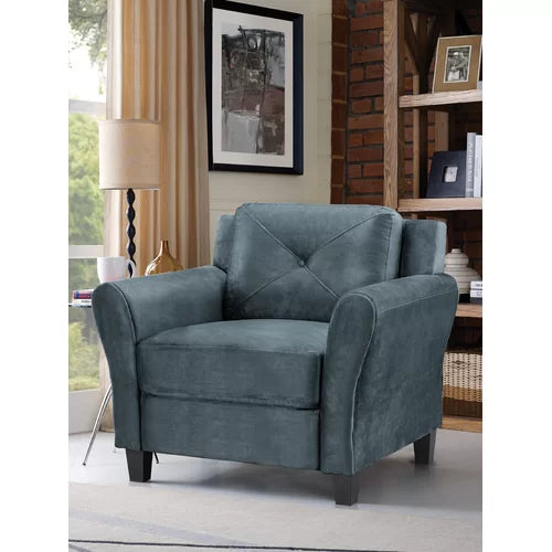 Charcoal Perlas 26.75'' Wide Tufted Solid Hardwood and Plywood Frame