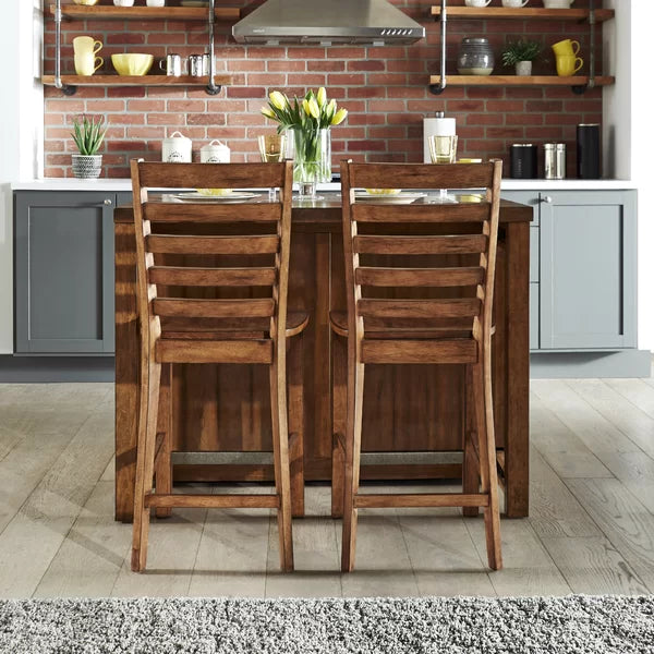 Solid Wood Lebron 48'' Wide Kitchen Island Set Perfect for Dining Room