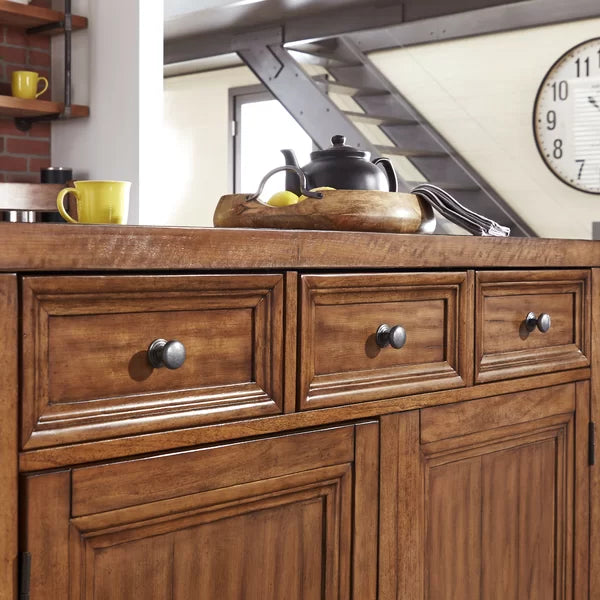 Solid Wood Lebron 48'' Wide Kitchen Island Set Perfect for Dining Room