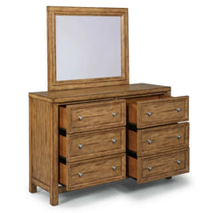Lebron 6 Drawer 52.75'' W Double Dresser with Mirror Solid and Engineered Wood