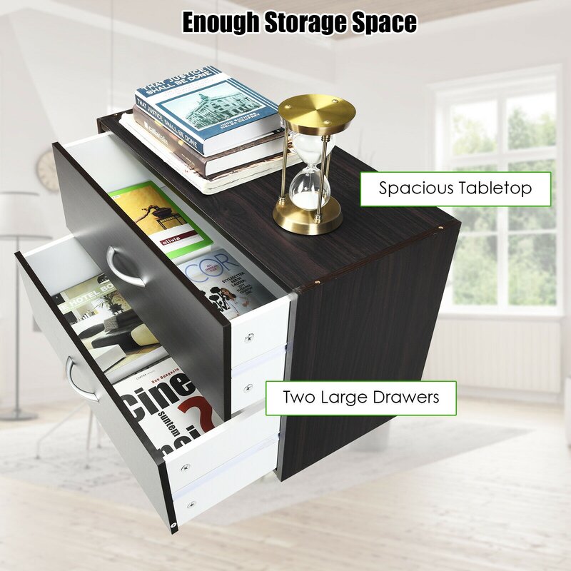 2 Drawer Storage Chest Practical and Stackable Design Simple Modern Style