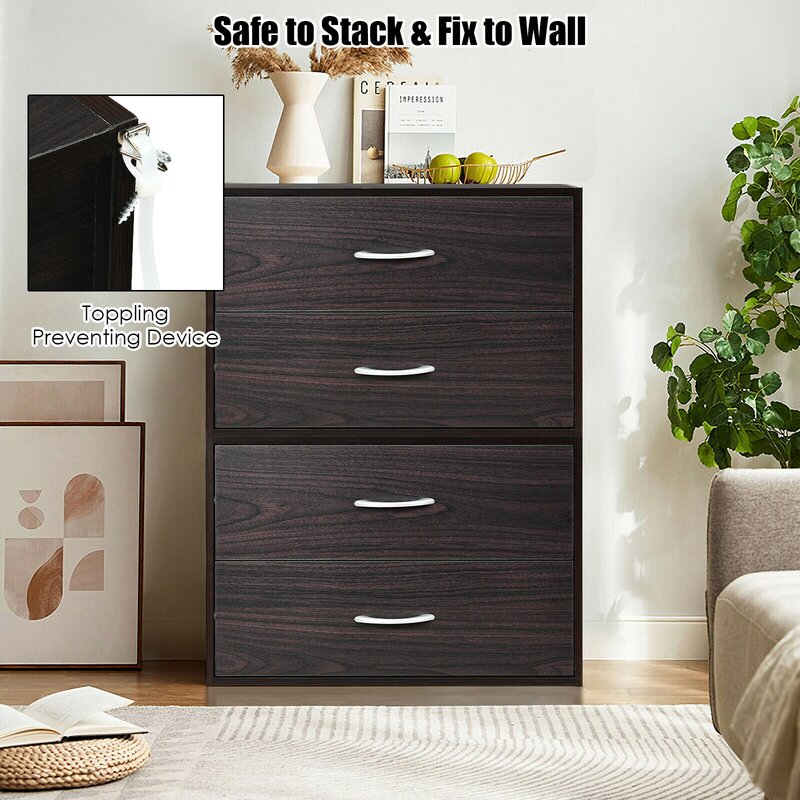 2 Drawer Storage Chest Practical and Stackable Design Simple Modern Style