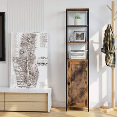 Leigh Woods 14.6'' W x 65.4'' H x 11.8'' D Linen Cabinet Crafted from Metal and Engineered Wood