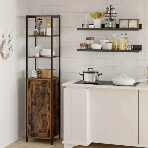 Leigh Woods 14.6'' W x 65.4'' H x 11.8'' D Linen Cabinet Crafted from Metal and Engineered Wood