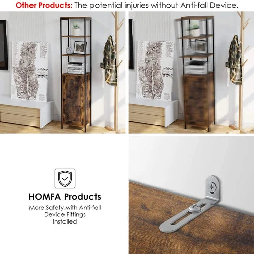Leigh Woods 14.6'' W x 65.4'' H x 11.8'' D Linen Cabinet Crafted from Metal and Engineered Wood