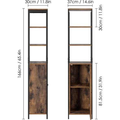 Leigh Woods 14.6'' W x 65.4'' H x 11.8'' D Linen Cabinet Crafted from Metal and Engineered Wood