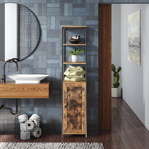 Leigh Woods 14.6'' W x 65.4'' H x 11.8'' D Linen Cabinet Crafted from Metal and Engineered Wood