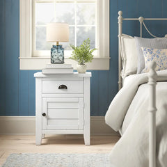 Leija 25'' Tall 1 - Drawer Solid Wood Nightstand Perfect for your Bedside