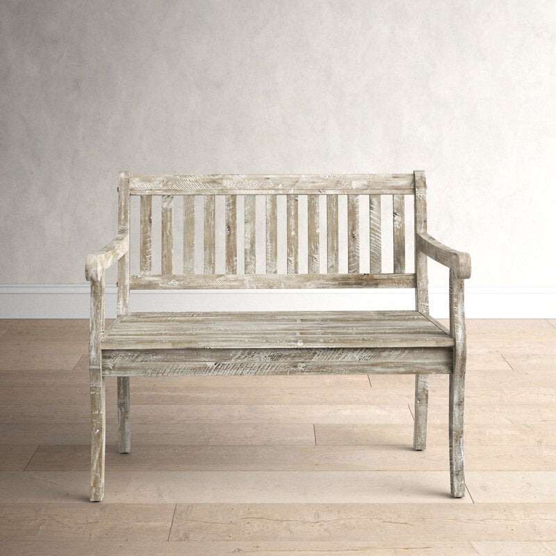 Solid Wood Flip Top Storage Bench Farmhouse Storage Bench Features Distressed Solid Hardwood and Additional Storage