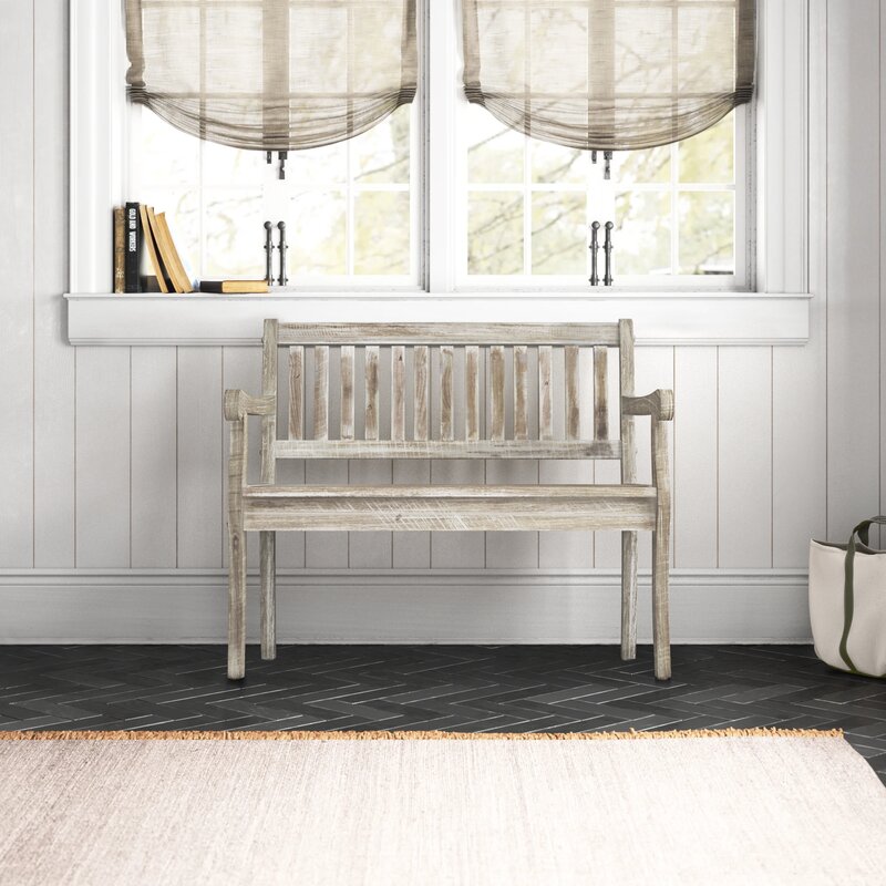 Solid Wood Flip Top Storage Bench Farmhouse Storage Bench Features Distressed Solid Hardwood and Additional Storage