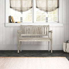 Solid Wood Flip Top Storage Bench Farmhouse Storage Bench Features Distressed Solid Hardwood and Additional Storage