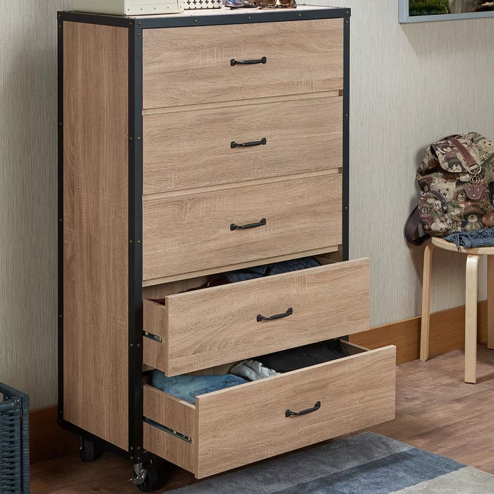 Leiston 5 Drawer 31'' W Chest Storage and Mobility Make for a Great Design