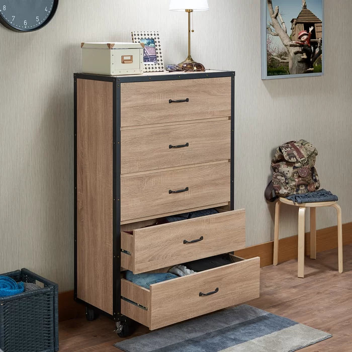 Leiston 5 Drawer 31'' W Chest Storage and Mobility Make for a Great Design