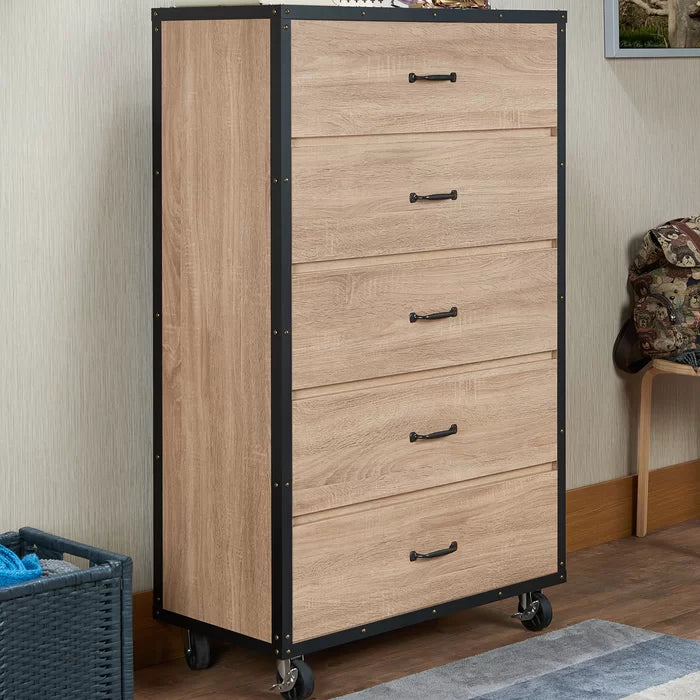 Leiston 5 Drawer 31'' W Chest Storage and Mobility Make for a Great Design