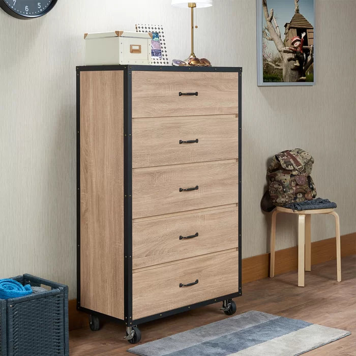 Leiston 5 Drawer 31'' W Chest Storage and Mobility Make for a Great Design