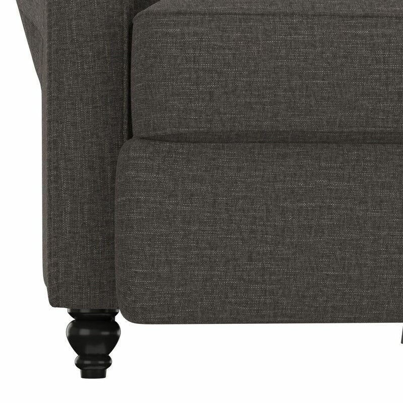 Multi-warp Charcoal Gray Chenille Polyester 33.5'' Wide Manual Standard Recliner for Comfortable Long-Term Sitting, TV Viewing, Or A Relaxed Recline