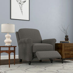 Multi-warp Charcoal Gray Chenille Polyester 33.5'' Wide Manual Standard Recliner for Comfortable Long-Term Sitting, TV Viewing, Or A Relaxed Recline
