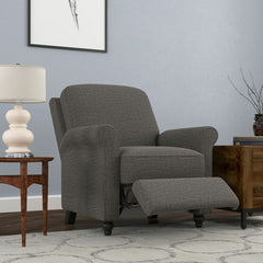 Multi-warp Charcoal Gray Chenille Polyester 33.5'' Wide Manual Standard Recliner for Comfortable Long-Term Sitting, TV Viewing, Or A Relaxed Recline