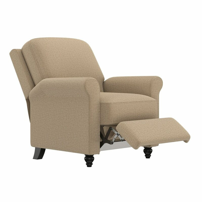 Multi-warp Barley Tan Chenille Polyester 33.5'' Wide Manual Standard Recliner for Comfortable Long-Term Sitting, TV Viewing, Or A Relaxed Recline