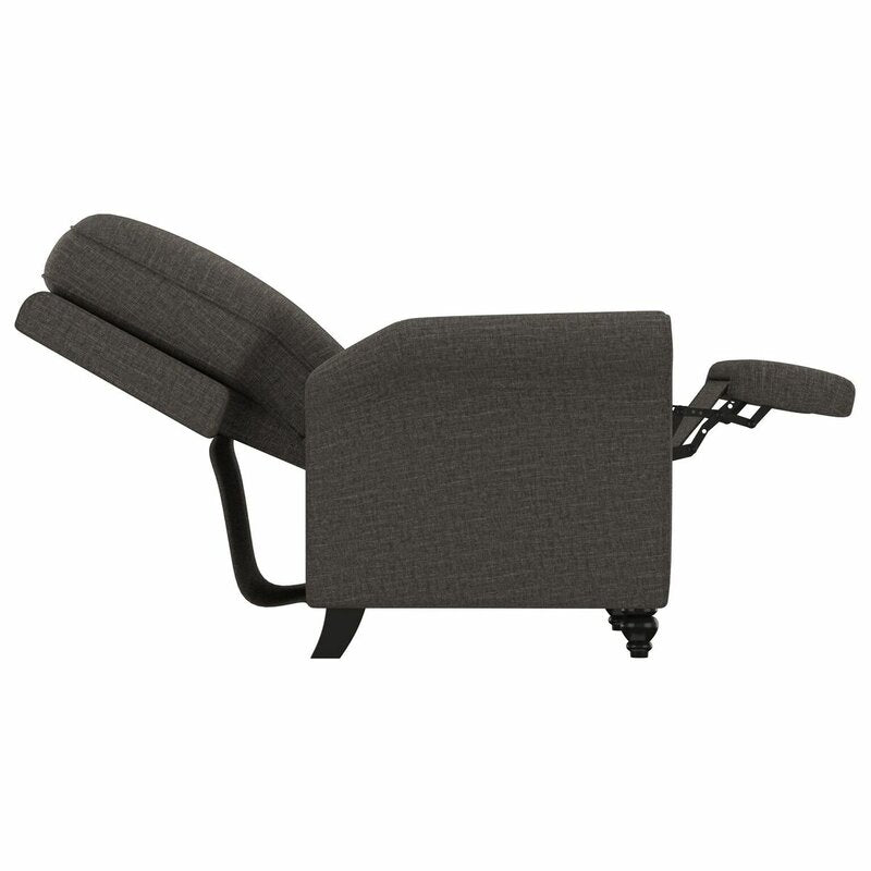 Multi-warp Charcoal Gray Chenille Polyester 33.5'' Wide Manual Standard Recliner for Comfortable Long-Term Sitting, TV Viewing, Or A Relaxed Recline