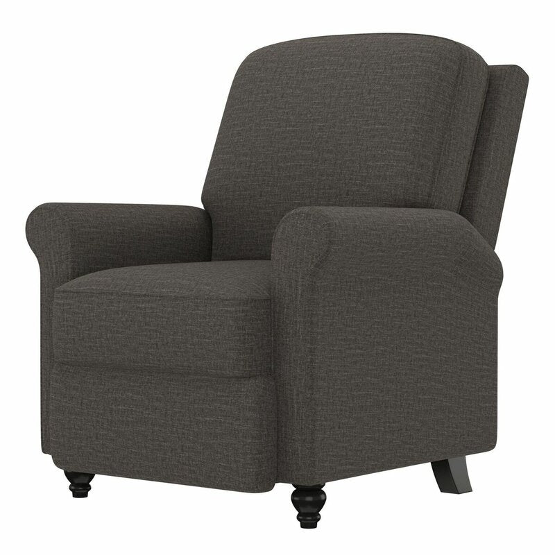 Multi-warp Charcoal Gray Chenille Polyester 33.5'' Wide Manual Standard Recliner for Comfortable Long-Term Sitting, TV Viewing, Or A Relaxed Recline