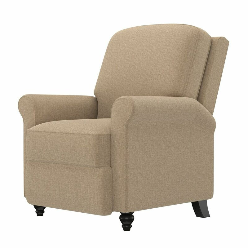 Multi-warp Barley Tan Chenille Polyester 33.5'' Wide Manual Standard Recliner for Comfortable Long-Term Sitting, TV Viewing, Or A Relaxed Recline