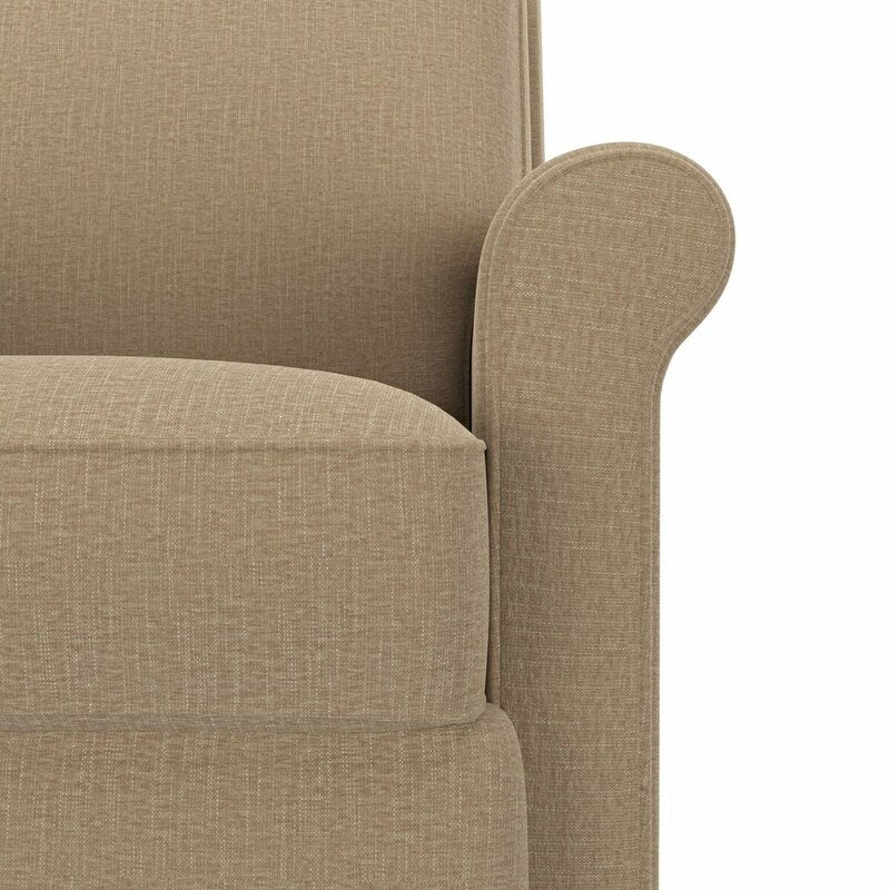 Multi-warp Barley Tan Chenille Polyester 33.5'' Wide Manual Standard Recliner for Comfortable Long-Term Sitting, TV Viewing, Or A Relaxed Recline