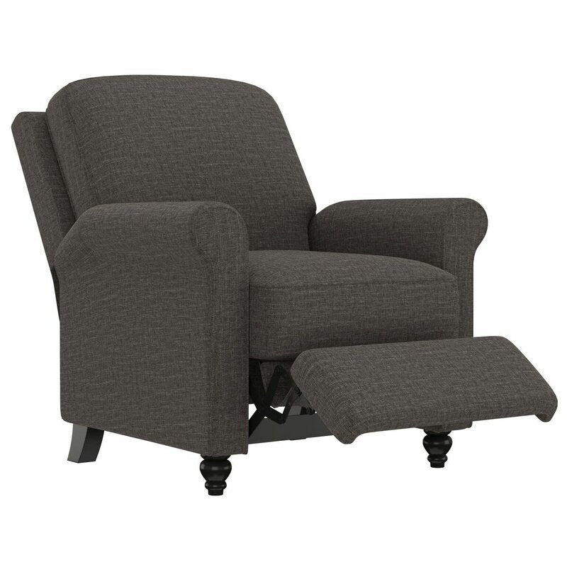 Multi-warp Charcoal Gray Chenille Polyester 33.5'' Wide Manual Standard Recliner for Comfortable Long-Term Sitting, TV Viewing, Or A Relaxed Recline