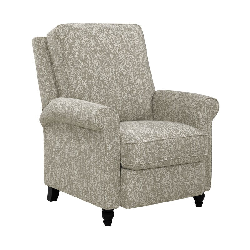 Taupe Gray and Creamy White Coral Polyester 33.5'' Wide Manual Standard Recliner Comfortable Long-Term Sitting, TV Viewing, Or A Relaxed Recline