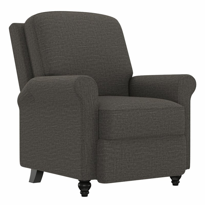 Multi-warp Charcoal Gray Chenille Polyester 33.5'' Wide Manual Standard Recliner for Comfortable Long-Term Sitting, TV Viewing, Or A Relaxed Recline