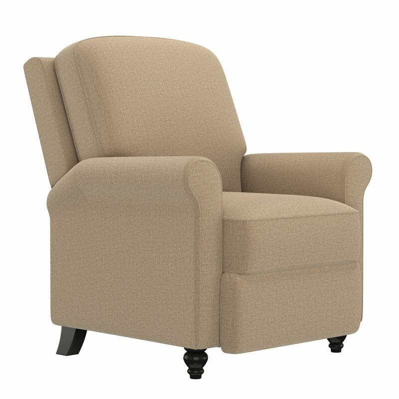 Multi-warp Barley Tan Chenille Polyester 33.5'' Wide Manual Standard Recliner for Comfortable Long-Term Sitting, TV Viewing, Or A Relaxed Recline