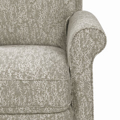 Taupe Gray and Creamy White Coral Polyester 33.5'' Wide Manual Standard Recliner Comfortable Long-Term Sitting, TV Viewing, Or A Relaxed Recline