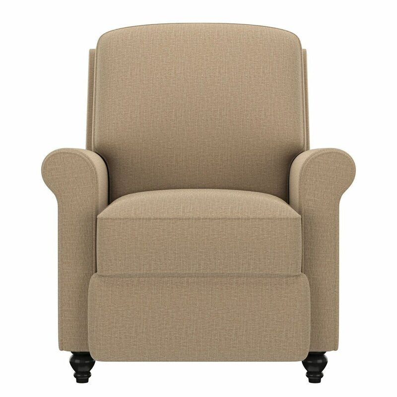 Multi-warp Barley Tan Chenille Polyester 33.5'' Wide Manual Standard Recliner for Comfortable Long-Term Sitting, TV Viewing, Or A Relaxed Recline